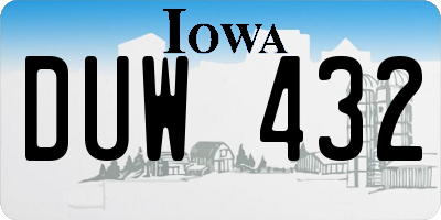 IA license plate DUW432