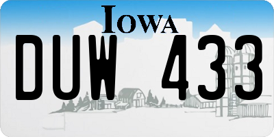 IA license plate DUW433