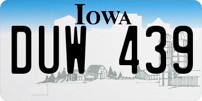 IA license plate DUW439