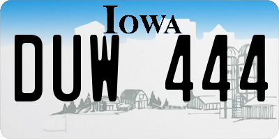 IA license plate DUW444