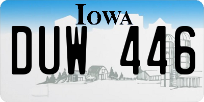 IA license plate DUW446