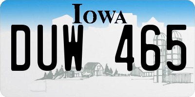 IA license plate DUW465