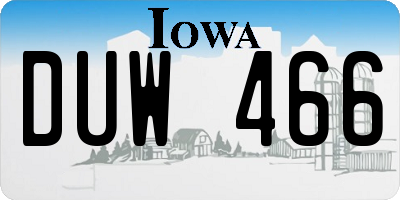 IA license plate DUW466