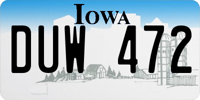 IA license plate DUW472