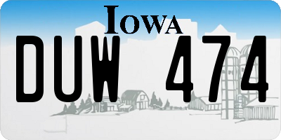 IA license plate DUW474