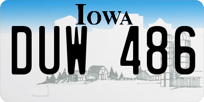 IA license plate DUW486