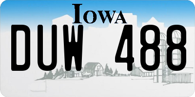 IA license plate DUW488