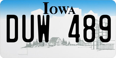 IA license plate DUW489