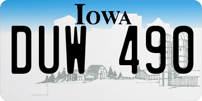 IA license plate DUW490