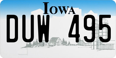 IA license plate DUW495