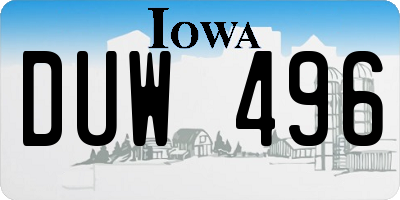 IA license plate DUW496