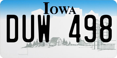 IA license plate DUW498