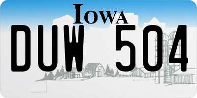 IA license plate DUW504