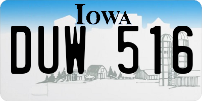 IA license plate DUW516