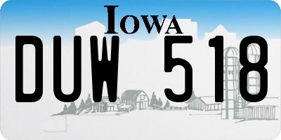 IA license plate DUW518