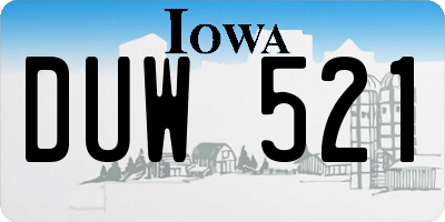 IA license plate DUW521