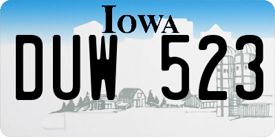 IA license plate DUW523