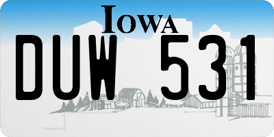 IA license plate DUW531