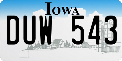 IA license plate DUW543