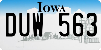 IA license plate DUW563