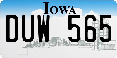 IA license plate DUW565