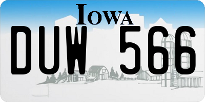 IA license plate DUW566
