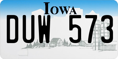 IA license plate DUW573