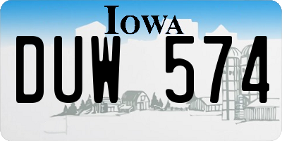 IA license plate DUW574