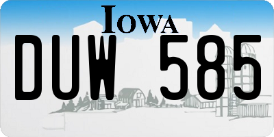 IA license plate DUW585