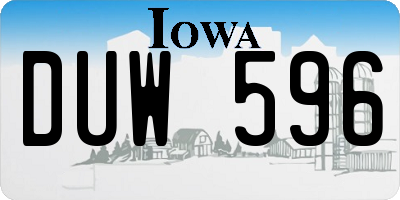 IA license plate DUW596