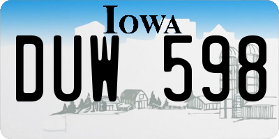 IA license plate DUW598