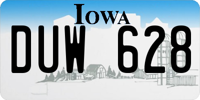 IA license plate DUW628