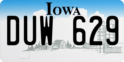 IA license plate DUW629