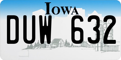 IA license plate DUW632