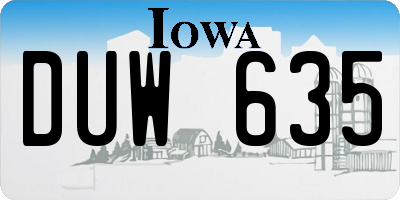 IA license plate DUW635