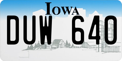 IA license plate DUW640