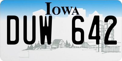 IA license plate DUW642