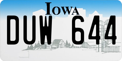 IA license plate DUW644