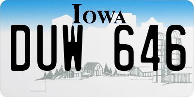 IA license plate DUW646