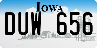 IA license plate DUW656