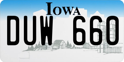 IA license plate DUW660