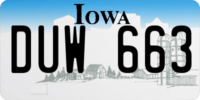 IA license plate DUW663