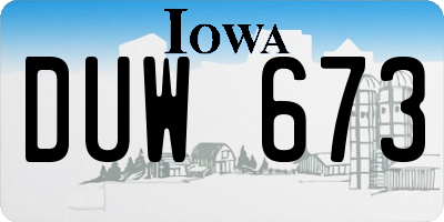 IA license plate DUW673