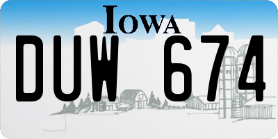 IA license plate DUW674