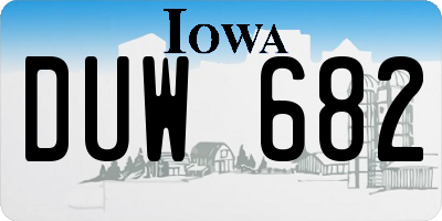 IA license plate DUW682