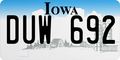 IA license plate DUW692