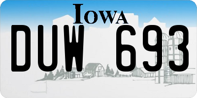 IA license plate DUW693