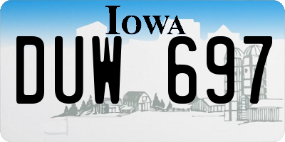 IA license plate DUW697