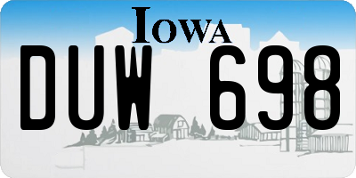 IA license plate DUW698