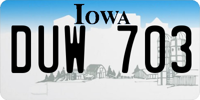 IA license plate DUW703